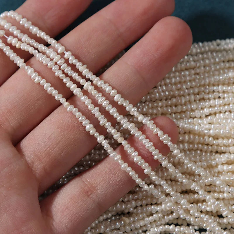 2.5mm Irregular Mini Pearl Semi-finished Chain DIY Real Natural Freshwater Pearls Strand