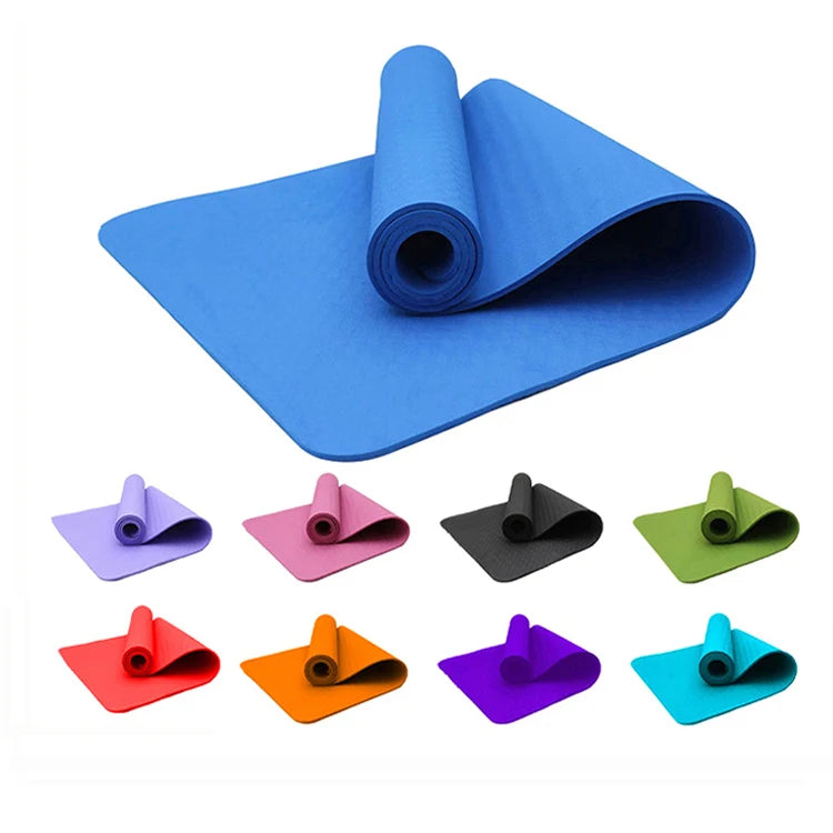 2026 Wholesale Non-slip Eco Friendly Exercise Natural Marked extra Thick Fitness NBR TPE Foam Pvc Bicolour Yoga Mat With Strap
