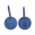 Company Promotional Gift Custom Traveling Fashionable Laser Engraving Blank Leather Circle Luggage Tags
