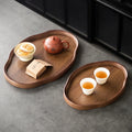 Eco Teacup Wood Retro Bamboo Tray Cake Candy Kung Fu Tea Jewelry Decorative Tray Dessert Storage Dish Home Decor Posing Prop