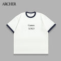 320gsm Crew Neck Blank T Shirts for Men Vintage Ringer Tee Short Custom White Stitching Color Best Ringer t Shirt