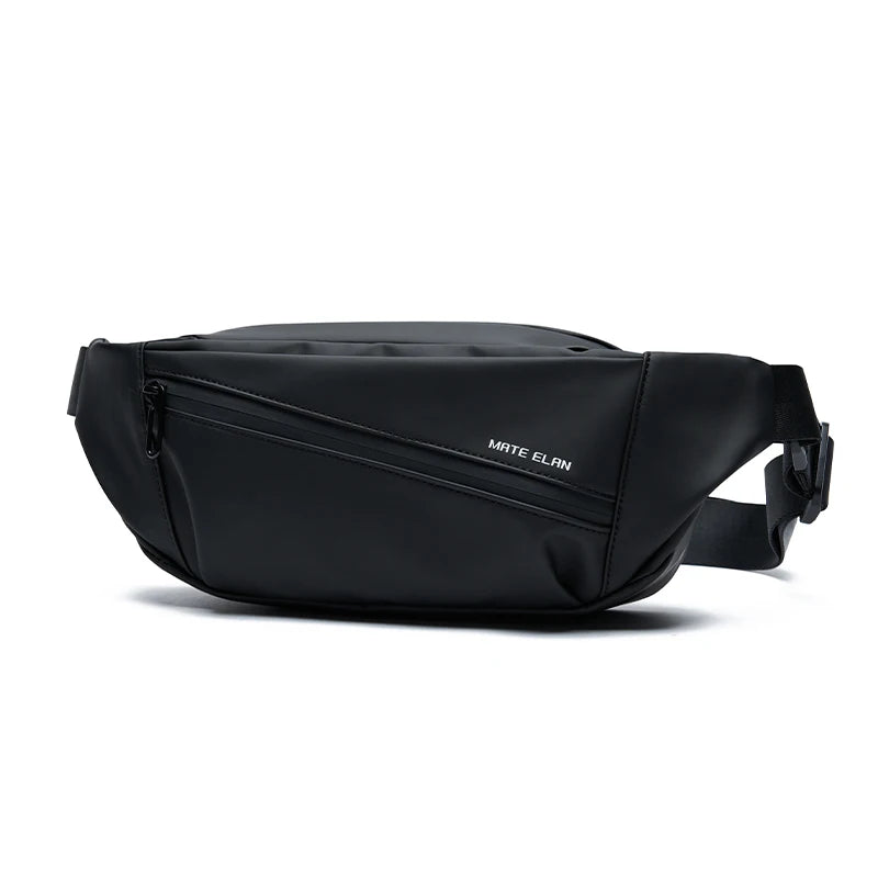MATE ELAN Fashion PVC Leather Tactical Breathable Waist Bag Waterproof Outdoor Unisex Fanny Pack Zipper Crossbody Bag Highly