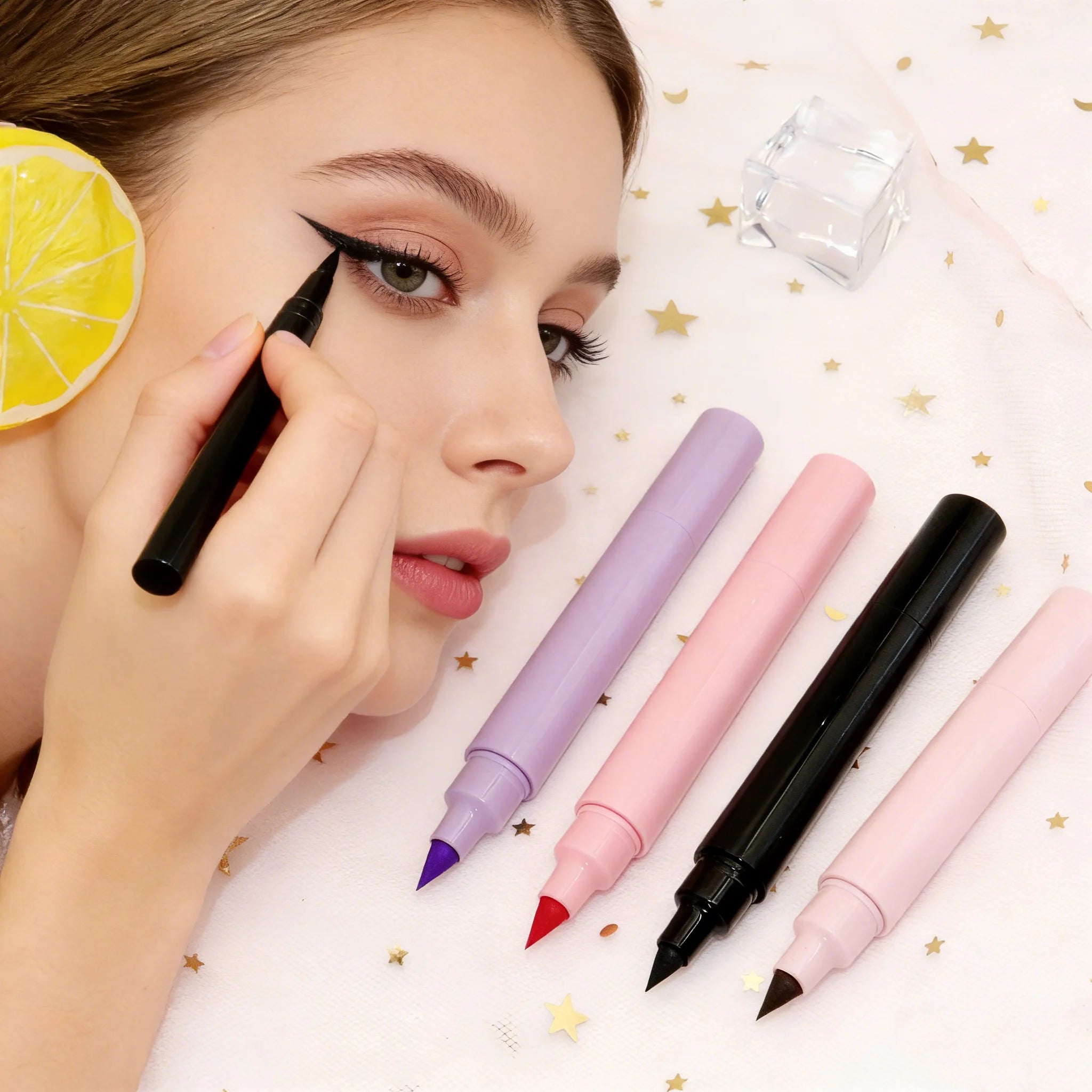 2 in 1 Waterproof Double Head Makeup Eraser Pen Colorful Liquid Eyeliner with Mineral Eraser Custom Logo