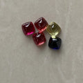 HQ GEMS  Synthetic Corundum Ruby Sapphire  Cushion Cut Flatback Pyramid Cabochon Gemstone Original Stone Wholesale