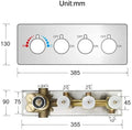 Brass 3 Function Shower Diverter Mixer Brushed Nickel Concealed Horizontal Installation Thermostatic Valve