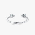 Ailmay Solid 925 Sterling Silver Water Drop Shape Dazzling CZ Adjustable Finger Ring for Women Girls Birthday Party Jewelry Gift