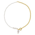RINNTIN GPN17 Minimalist 925 Sterling Silver Jewelry 14K Gold Vermeil Plated Irregular Freshwater Pearl Choker Necklace