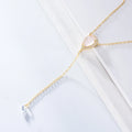FULSUN S925 Sterling Silver With Zircon Water Drop Moonstone Lariat Chain Pendant Necklace Custom Jewelry Manufacturer