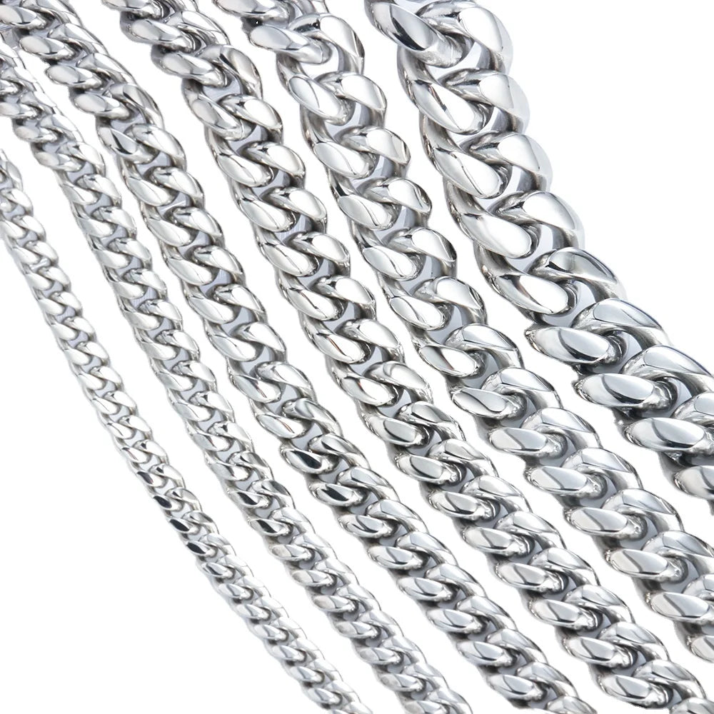 Jewelry Necklace New 18K Cuban Chain Hip-hop Chain logo Customization Service Stainless Steel Chain