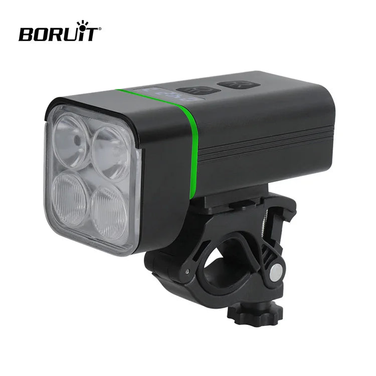 BORUiT Waterproof 2000 Lumen 5000mAh USB Rechargeable Bike Light Led Front Flashlight Bicycle Light With Battery Display