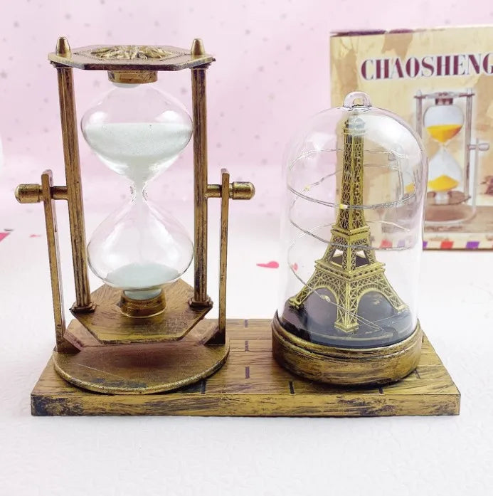 European Retro Hourglass Eiffel Tower Luminous Decoration Hourglass