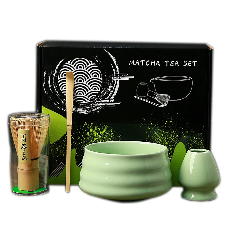 2024 New Arrival Matcha Set Bowl Japanese Ceremony Bamboo Matcha Tea Brush Whisk Holder Set Kit for Green Tea Powder for Adults