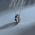 Victory Star Ring Trendy Male Coldness Wind Loop Interlocking Simple Drip Glue White Diamond Double Ring Necklace