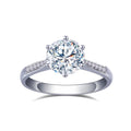 Messi Gems 18K White Gold Claw Setting Eternity Women  Lab Grown Diamond Ring