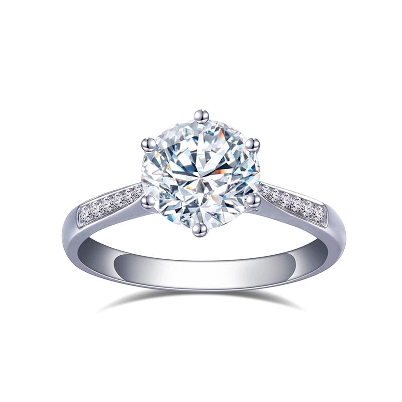 Messi Gems 18K White Gold Claw Setting Eternity Women  Lab Grown Diamond Ring