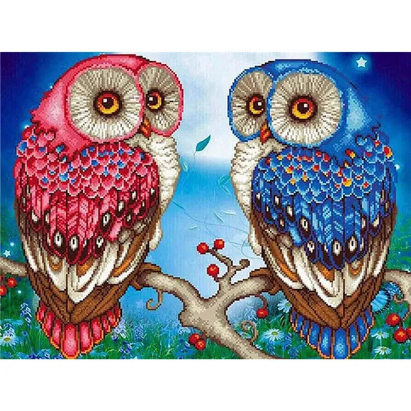 Lovers Owl Diamond Painting Cartoon Full Drill Embroidery Home Decor Custom Full Square Diamond Painting Kits DIY Holiday Gift