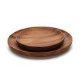 Drop Shipping Dessert Snack Dinner Round Solid Acacia Serving Wood Plate for Kitchen