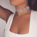 Silver Color Chain Punk Gothic Chokers NEW Crystal Rhinestone Choker Necklace for Women Wedding Accessories