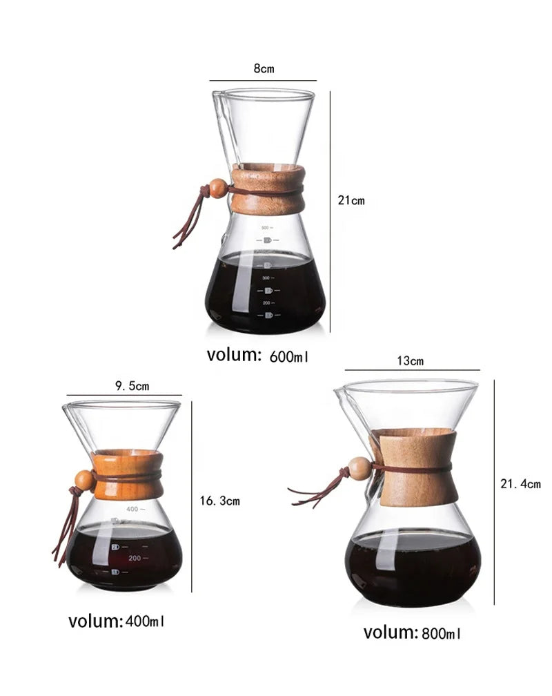 Clear 400ml /800ml Glass Teapots & Coffee Servers Coffee Pot