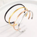 Stainless Steel Fashion 3.5MM Open Bracelet Bangle Inner Diameter 63mm Polished Bangle Gold Silver Rose Gold Black Color HOT