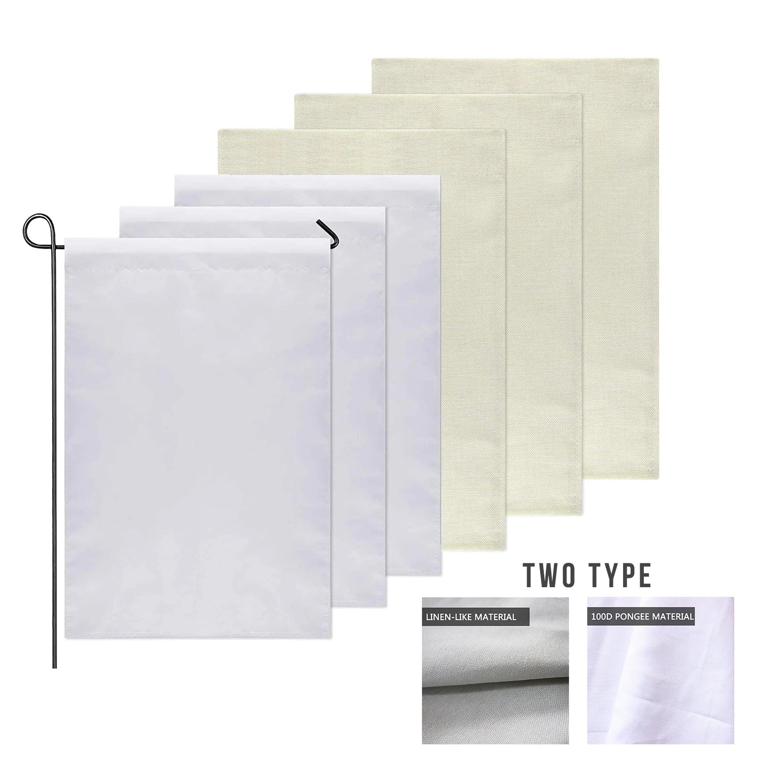 BOLISI 12X18 Inches Blank Sublimation Garden Flag Yard Decoration Double Layers Linen Polyester Garden Flag