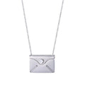 Hot Custom CZ Crystal Pendant 18k Gold PVD Logo Stainless Steel Envelope Name Trendy Zircon Photo Digital Printed Steel Charm