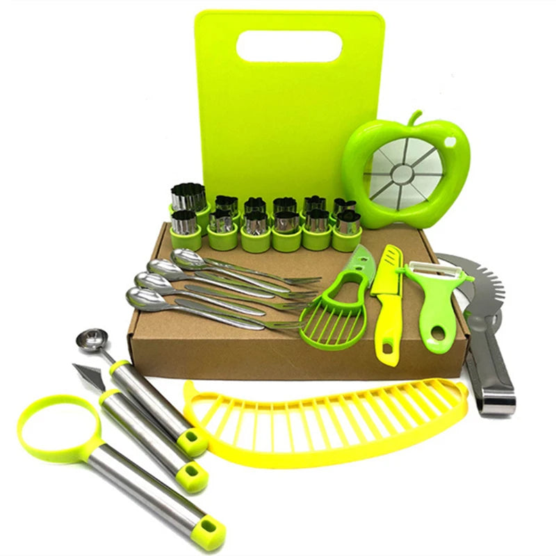 Kitchen Accessories Food Gift Set Vegetable Cutter Shapes 30 PCS Fruit Slicer Set