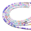 New Color 4mm Stripe Lampwork Glass Beads Matte Color Round Lampwork Loose Beads for Jewelry Making DIY Bracelet