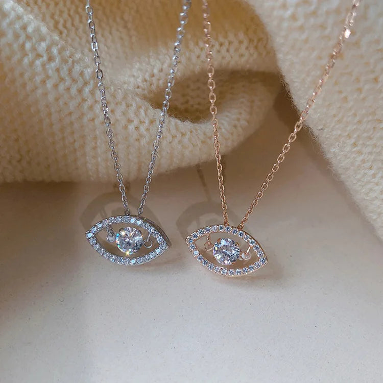 Sterling Silver 925 Jewellery Wholesale 18k Gold Plated 925 Sterling Silver Evil Eyes Chain Silver Necklace 925