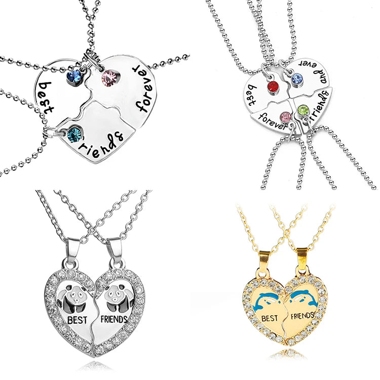 G1397 Heart Shape BFF Necklace Friendship Jewelry Best Friend Necklaces