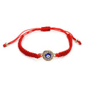 European Adjustable Handmade Fatima Hand Evil Eyes Charms Bracelet Red Rope String Braided Crystal Eyes Bracelet