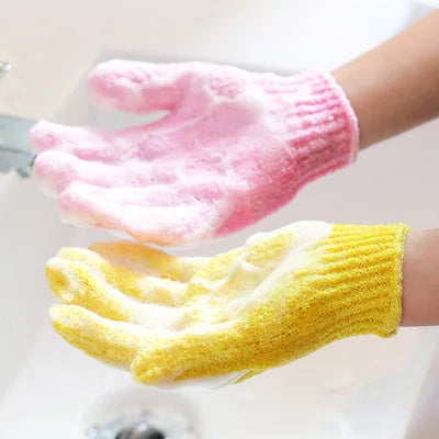 Five Fingers Bath Gloves Household Shower Towel Scrub Body Wash Home Supply Elastic Back Bathing Cleaning Gloves