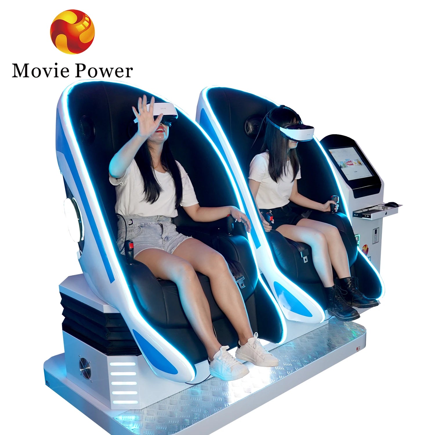 Movie Power VR Arcade Machine 9d VR Simulator VR Egg with Two Seats Virtual Reality Simulation Rides