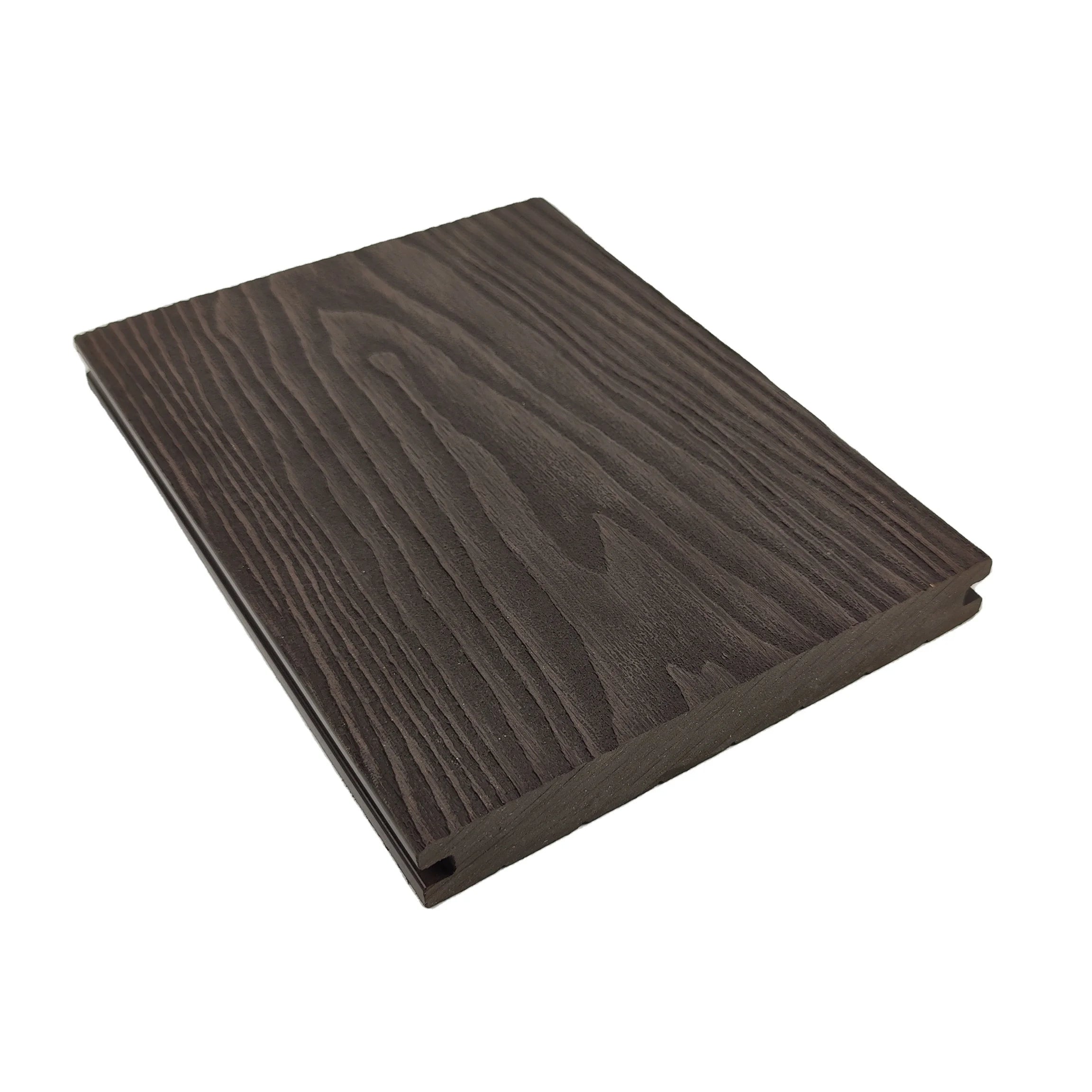 3d Embossing Co-extrusion  Brown Solid Outdoor Garden China Wood Plastic Composite Deck Boards Embossed 3d Wpc Decking Flooring