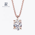 Rochime Oval Cut Rose Gold Plated  Choker Necklace S925 Silver 5a Zircon Jewelry for Women