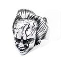 SS8-696R Steel Soldier Clown Face Stainless Steel for Men Ring Fashion Biker Punk Movie Jewelry Gift
