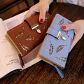 New Fashionable Women Long Purses Luxury Horizontal Cell Phone Purse Card Holder Pu Leather Long Designer Wallets for Women