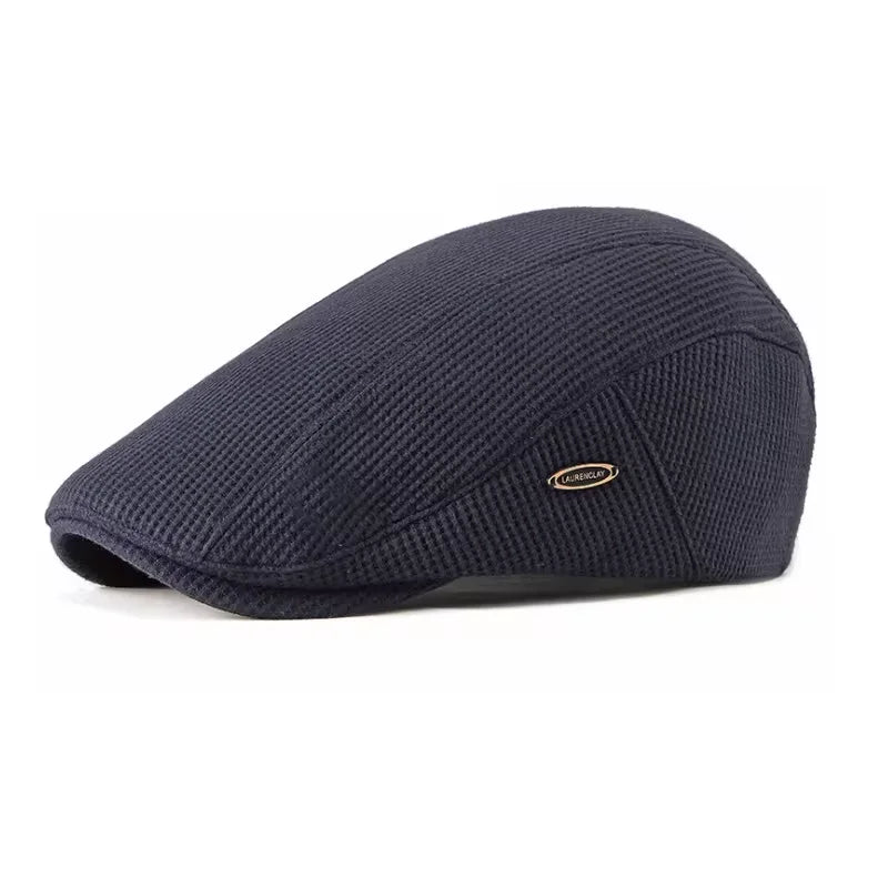 Wholesale Hot Sale Winter Cut and Sewn Tweed Flat Top Ivy Beret Hat for Men Newsboy Cap