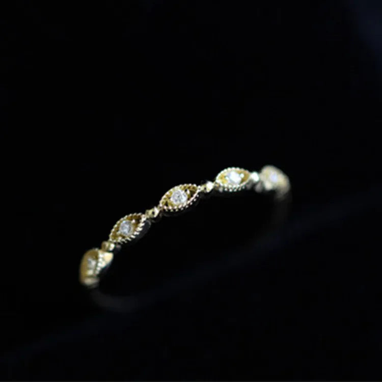 Creative Design Vintage Fashion S925 Sterling Silver Zircon Crystal Eye Shape Engagement Finger Rings for Women Jewelry