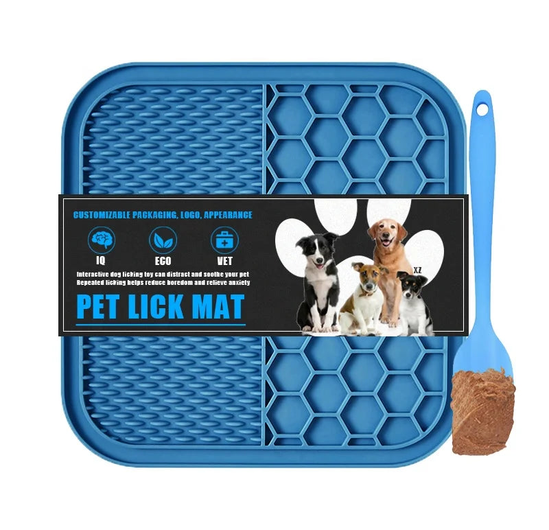 Treat Dog Lick Mats Eat Slow Feeder Eco-Friendly Rounded Pet Dog Suction Cups Silicone Portable Multi-Size Relieve Bath Anxiety