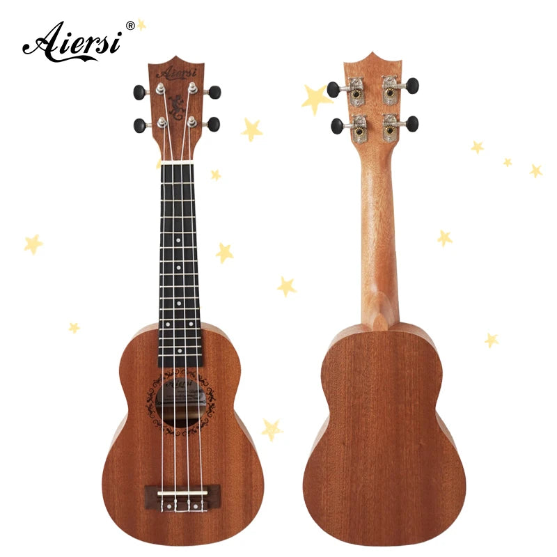 Custom logo 21 Inch soprano Ukulele Mahogany Body Wholesale Price Aiersi Brand String Music Instrument Hawaii Guitar OEM ODM