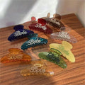 Qianjin Customized Wholesale High-end Luxury Hairpins Translucent Rhinestone Letter logo Acetate Fashion Style