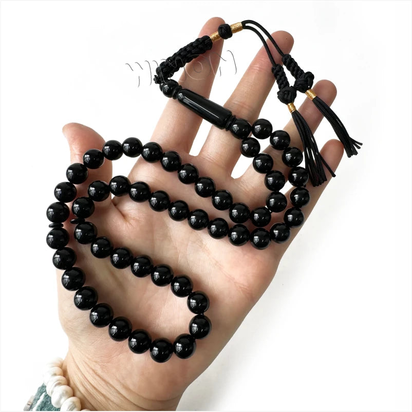 New Resin Tesbih Black Color Handmade Prayer Beads 10mm 51 Rosary Tassels Islam Gift Muslim Misbaha Beaded Bracelet