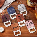 Wedding Leather Groomsmen Gifts Personalized Laser Engrave Beer Bottle Opener Keychain Laserable Leatherette Bottle Opener