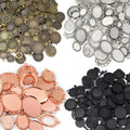 50Grams/Pack Mix Styles Antique Bronze Silver Plated Zinc Alloy Pendant Blank Cameo Cabochon Base Setting Bezel Jewelry Findings