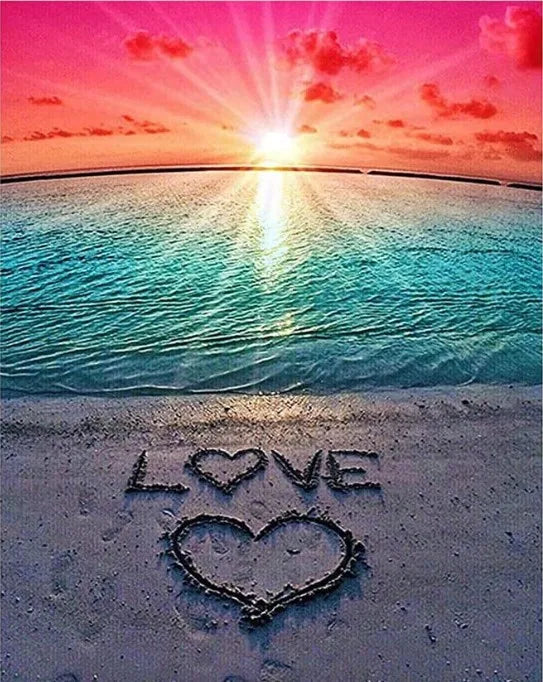 30*40cm 5D Full Drill Square Love Sea DIY Canvas Resin Diamond Embroidery Art Crafts Diamond Painting for Home Decor