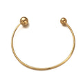 Glossy 925 Gold Color Stainless Steel Party Women Charms Open Bangle Bracelet MegaBDM