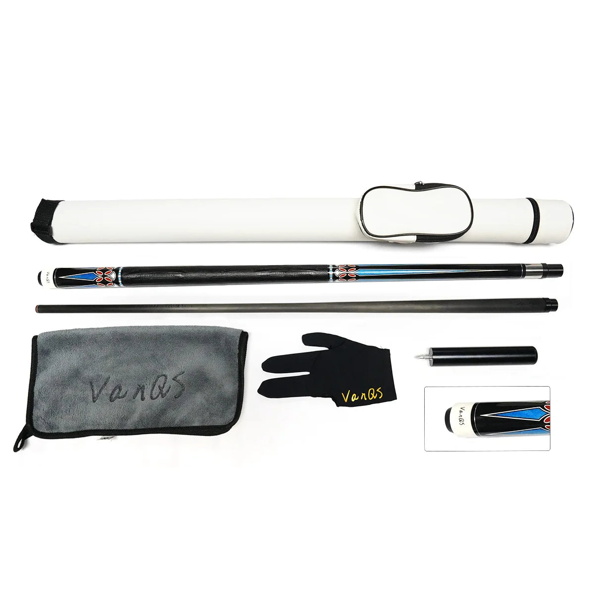 New Fashion Carbon Fiber Shaft  1/2 Billiard Pool Cue Kit With Cue Case Glove  Billiard Cue  Extension Gift Set