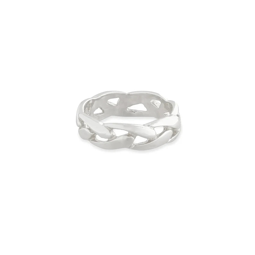 Wholesale Hot Selling Custom Fashion Jewelry Ring 925 Sterling Silver Woven Wide Band Ring Simple Ring for Women for Men