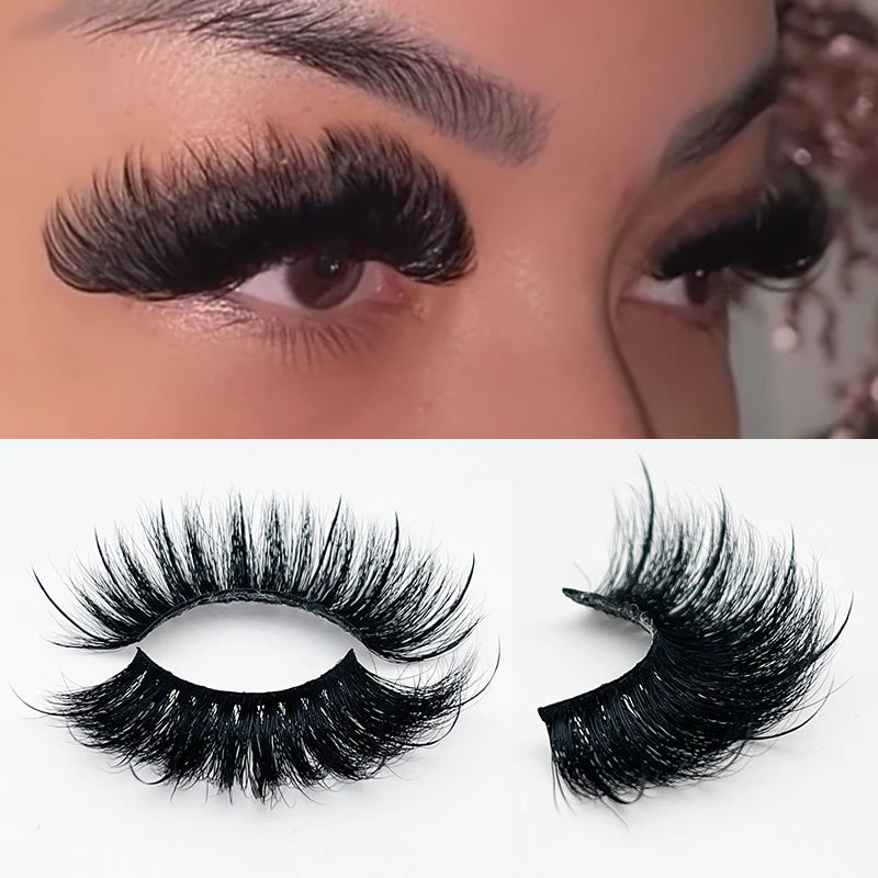 New Popular Wispy Full Strip Eyelashes Look Like Extension 16mm to 25mm Wispy Mink Eyelash Wholesale Wispy Wet Lashes